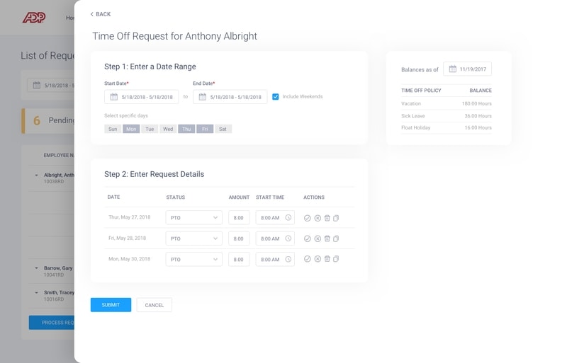 Adp time and attendance enterprise application